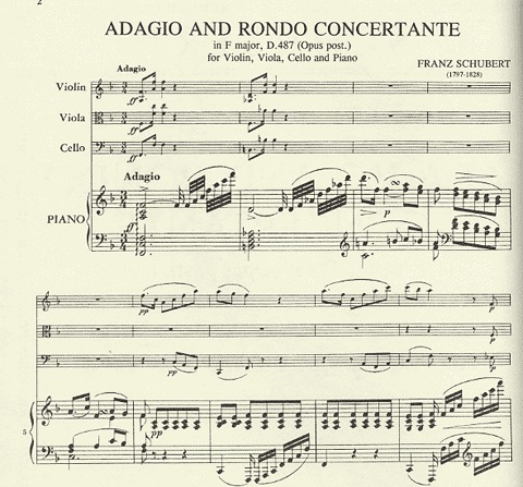 Schubert, F.: Piano Quartet Adagio and Rondo (violin, viola, cello, piano)