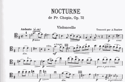 Chopin, Frederic: Nocturne Op.72 (Cello & Piano)