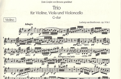 Beethoven, L.van: Trio Op.9 Nr.1 (violin, Viola, Cello)
