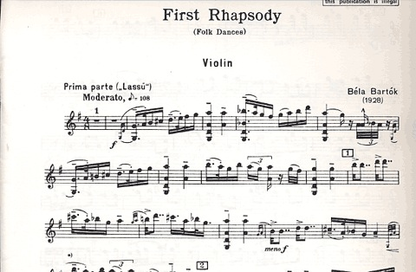 Bartok, B.: Rhapsody No.1 (Violin & Piano)