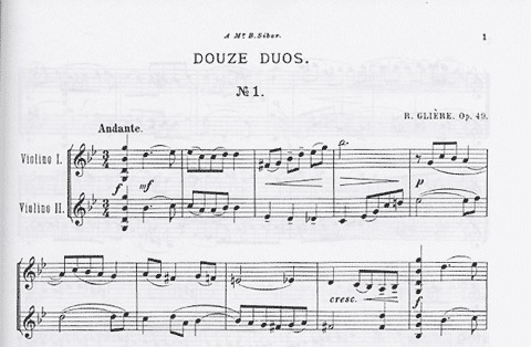 Gliere, Reinhold: Twelve Duets Op.49 (2 Violins)