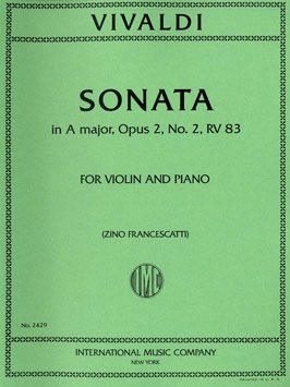 Vivaldi, Antonio (Francescatti): Sonata in A major, RV 31, Op.2 #2 (violin & piano)