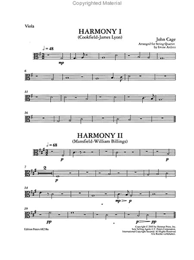 Cage, John: 44 Harmonies from Apartment House 1776 (string quartet) parts