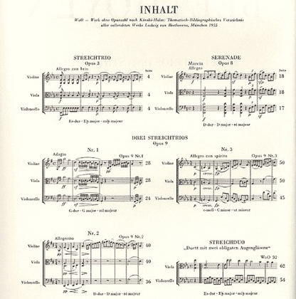 Beethoven, L.V. (Platen): String Trios and Duos, Op.3,8,9, and WoO32 - URTEXT (violin, viola, & cello)