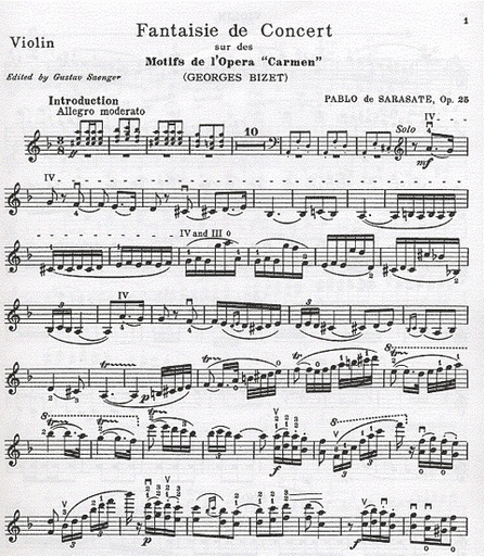 Sarasate, Pablo de: Carmen Concert Fantasy Op.25 (violin & piano)