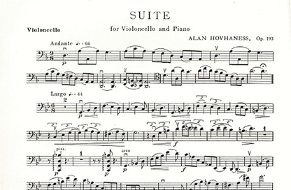 Hovhaness, Alan: Suite Op.193 (cello & piano)