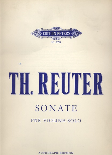 Reuter: Sonata for Solo Violin