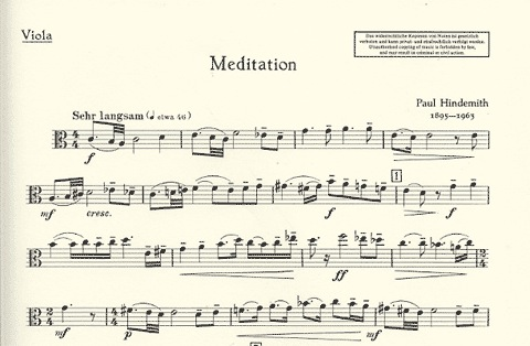 Hindemith, Paul: Meditation from Nobilissima Visione (viola & piano)