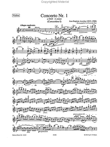 Accolay (Matz): Concerto No. 1 in a minor