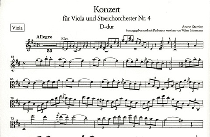 Stamitz, Karl: Concerto #4 in D (viola & piano)