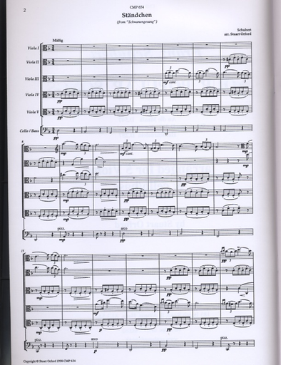 Schubert, Franz (Orford): 4 Popular Songs (5 violas and cello or bass)