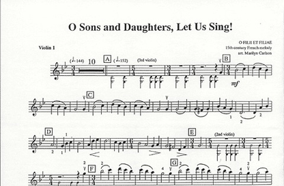 Carlson, Marilyn: Sons & Daughters, Let Us Sing (3 violins & piano)