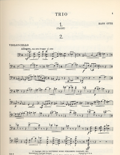Otte, Hans: Trio (violin, viola & cello)