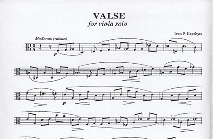 Karabyts, Ivan F.: Valse for Solo Viola