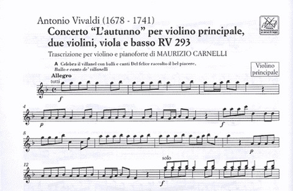 Vivaldi, Antonio: Autumn from The Four Seasons (violin & piano or CD)