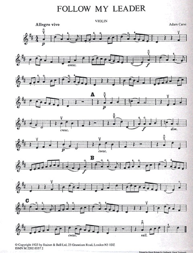Carse, Adam: Miniature Trios Vol.4-Follow My Leader (violin, Cello & piano)