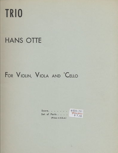 Otte, Hans: Trio (violin, viola & cello)