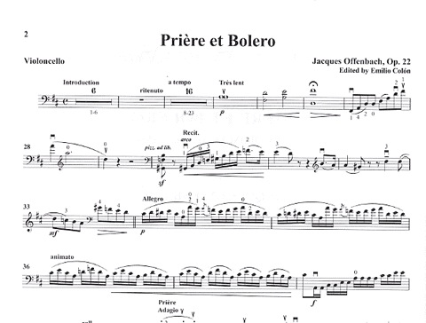 Offenbach, Jacques: Priere et Bolero Op.22 (cello & piano)