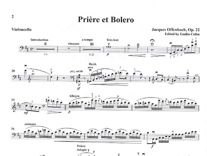 Offenbach, Jacques: Priere et Bolero Op.22 (cello & piano)