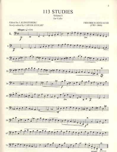 Dotzauer (Enyeart/Klingenberg): 113 Studies Vol.1 (cello)