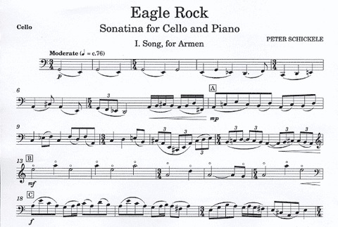 Schickele, Peter: Eagle Rock (cello & piano)