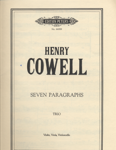 Cowell, Henry: Seven Paragraphs (violin, viola, cello) 3 copies of the performing score provided
