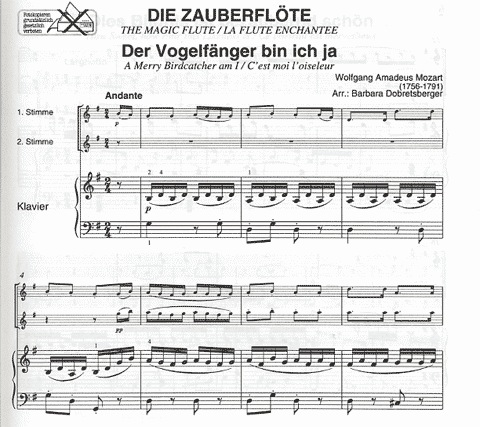 Mozart, W.A.: Magic Flute (2 violins & piano)