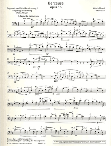 Faure, Gabriel: Berceuse (cello & piano)