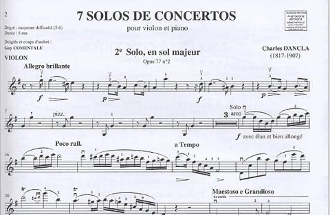 Dancla, Charles: Concert Solo Op.77 #2 in G (violin & piano)