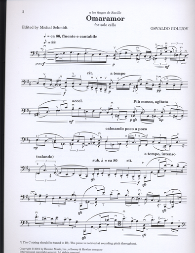 Golijov, Osvaldo: Omaramor (solo cello)
