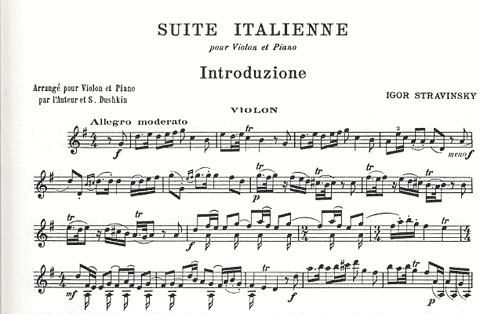 Stravinsky, I. (Dushkin): Suite Italienne (Violin & Piano)