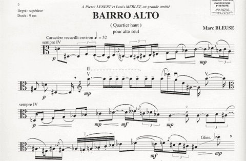 Bleuse, Marc: Bairro Alto (viola solo)