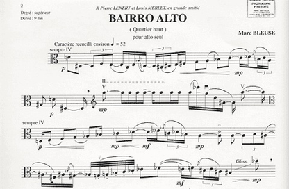Bleuse, Marc: Bairro Alto (viola solo)