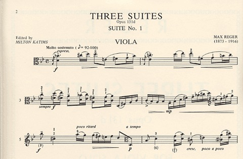 Reger, Max (Katims): Three Suites, Op.131d (Viola)
