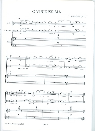 Weir, Judith: O Viridissima for violin, cello and piano (piano trio)