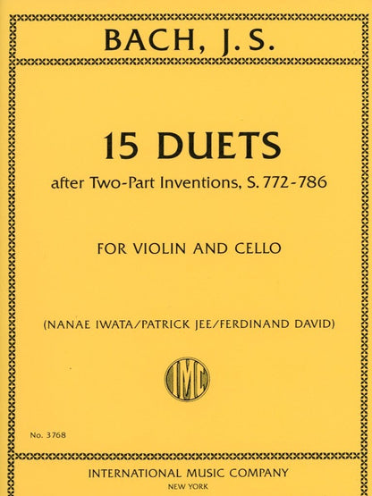 Bach, J.S. (David): 15 Duets after Two-Part Inventions, S.772-786 (violin & viola) International