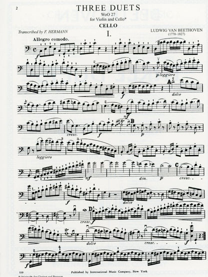 Beethoven, L.van (Hermann): Three Duets WoO 37 (Violin & Cello), International