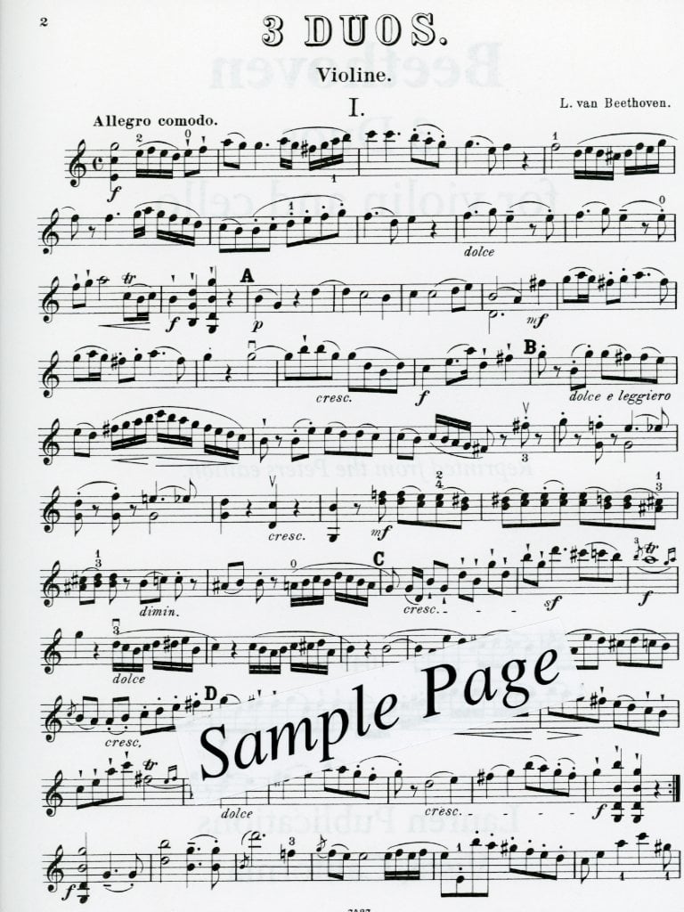Beethoven, L.van: Three Duos for Violin & CelloLauren Publications