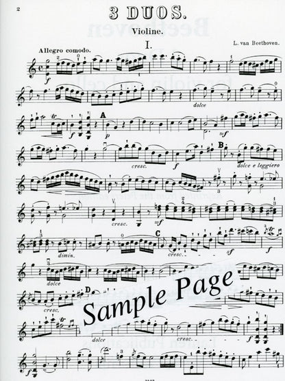 Beethoven, L.van: Three Duos for Violin & CelloLauren Publications
