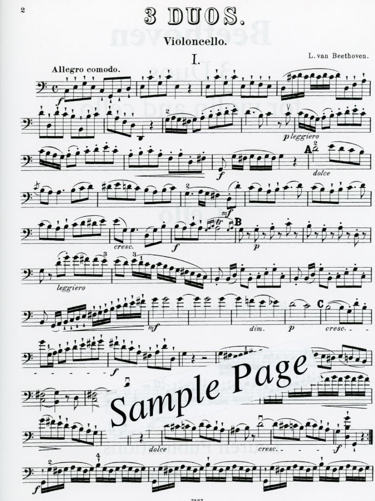 Beethoven, L.van: Three Duos for Violin & CelloLauren Publications
