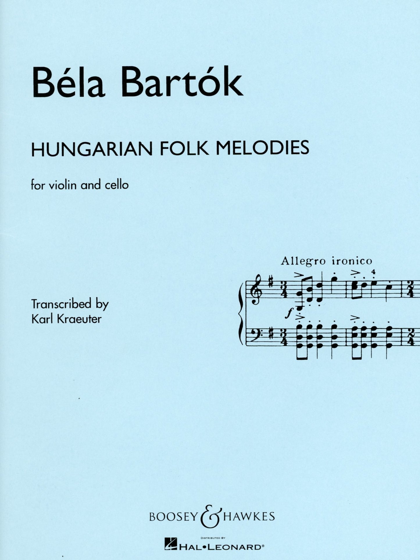 Bartok (Kraeuter): Hungarian Folk Melodies - TRANSCRIBED (violin & cello) Boosey & Hawkes