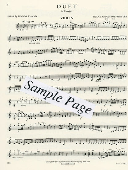 Hoffmeister: Duet in C Major (Violin & Cello) IMC
