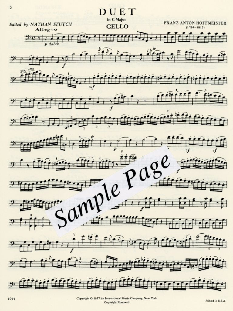 Hoffmeister: Duet in C Major (Violin & Cello) IMC