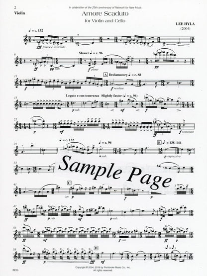 Hyla: Amore Scaduto (violin, cello) FISCHER