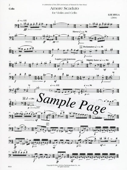 Hyla: Amore Scaduto (violin, cello) FISCHER