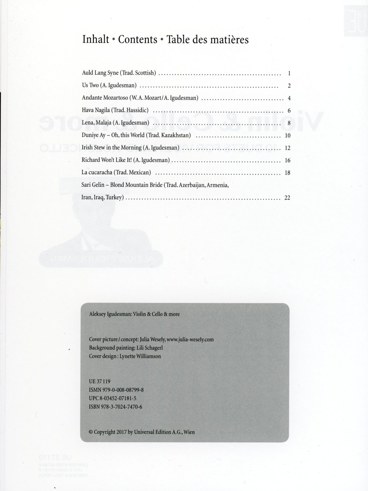 Igudesman: Violin & Cello & more, Ten Duets (violin, cello) UE