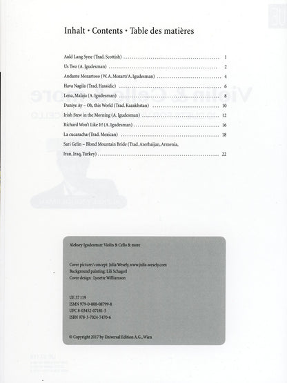 Igudesman: Violin & Cello & more, Ten Duets (violin, cello) UE