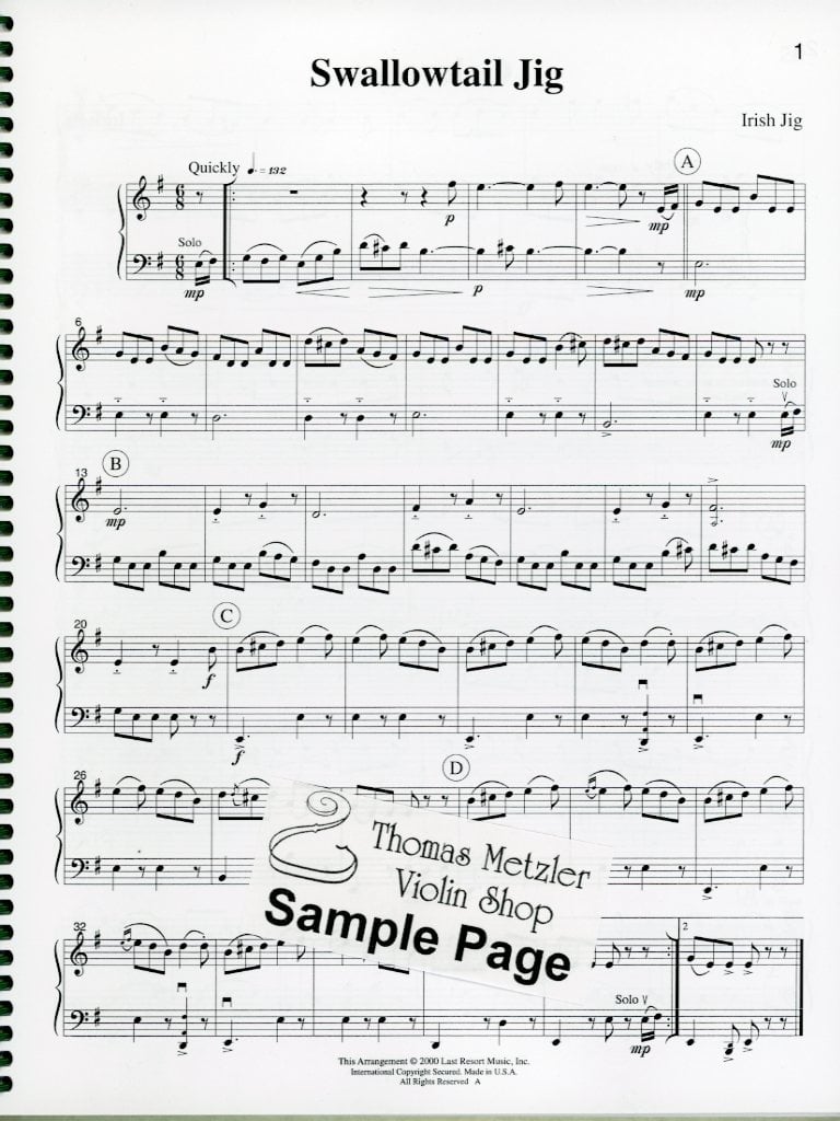 Kelley: Music for Two, Vol.3 - Gilbert & Sullivan, Irish Music, & Rags (violin & cello)