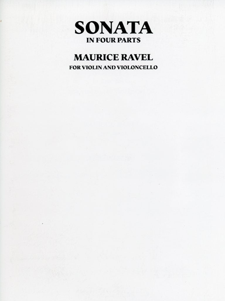Ravel, Maurice: Sonata in Four Parts for violin and cello, Ludwig Masters