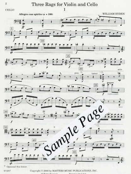 Ryden, W.: 3 Rags for Violin and Violoncello